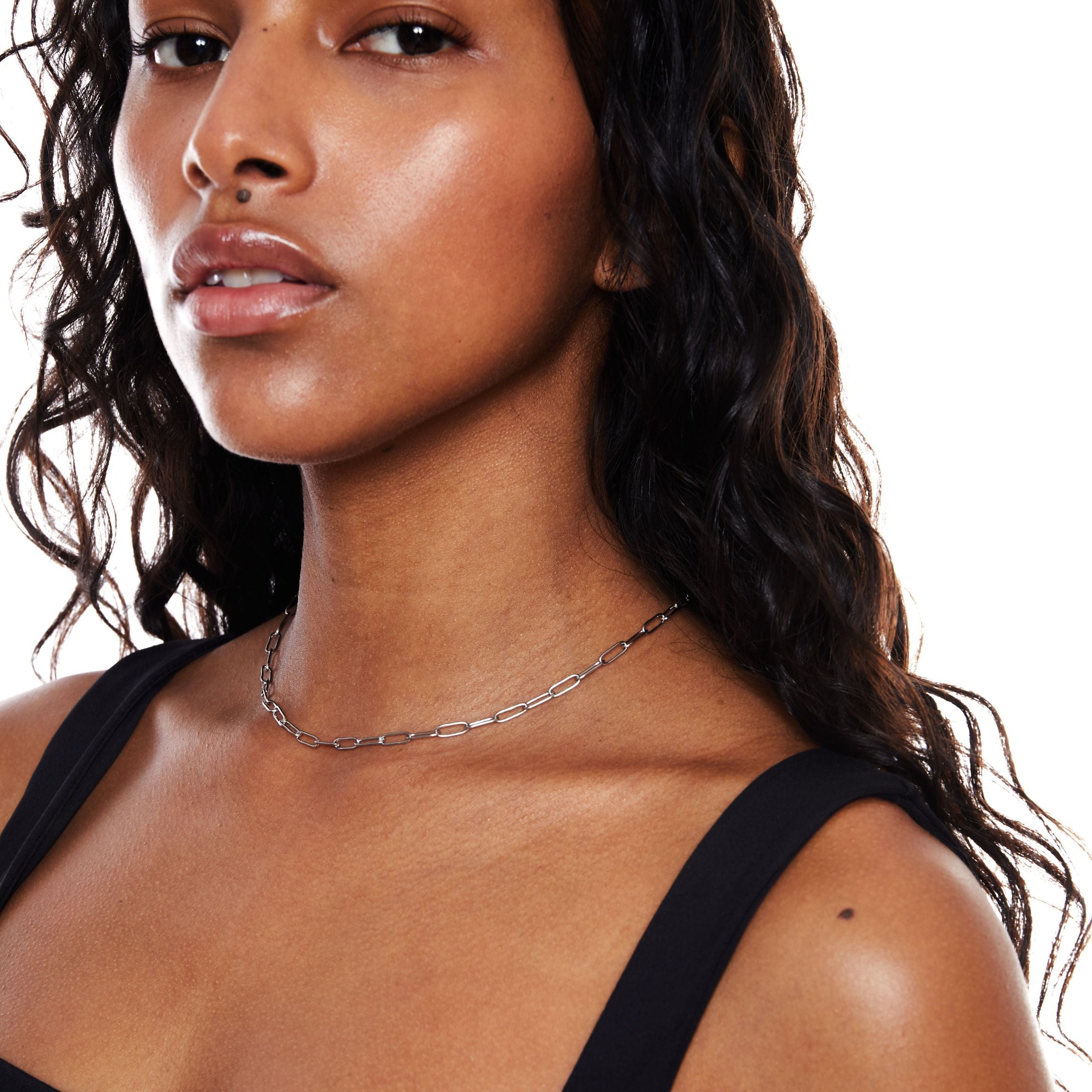 Stylish paper clip choker necklace - Lina