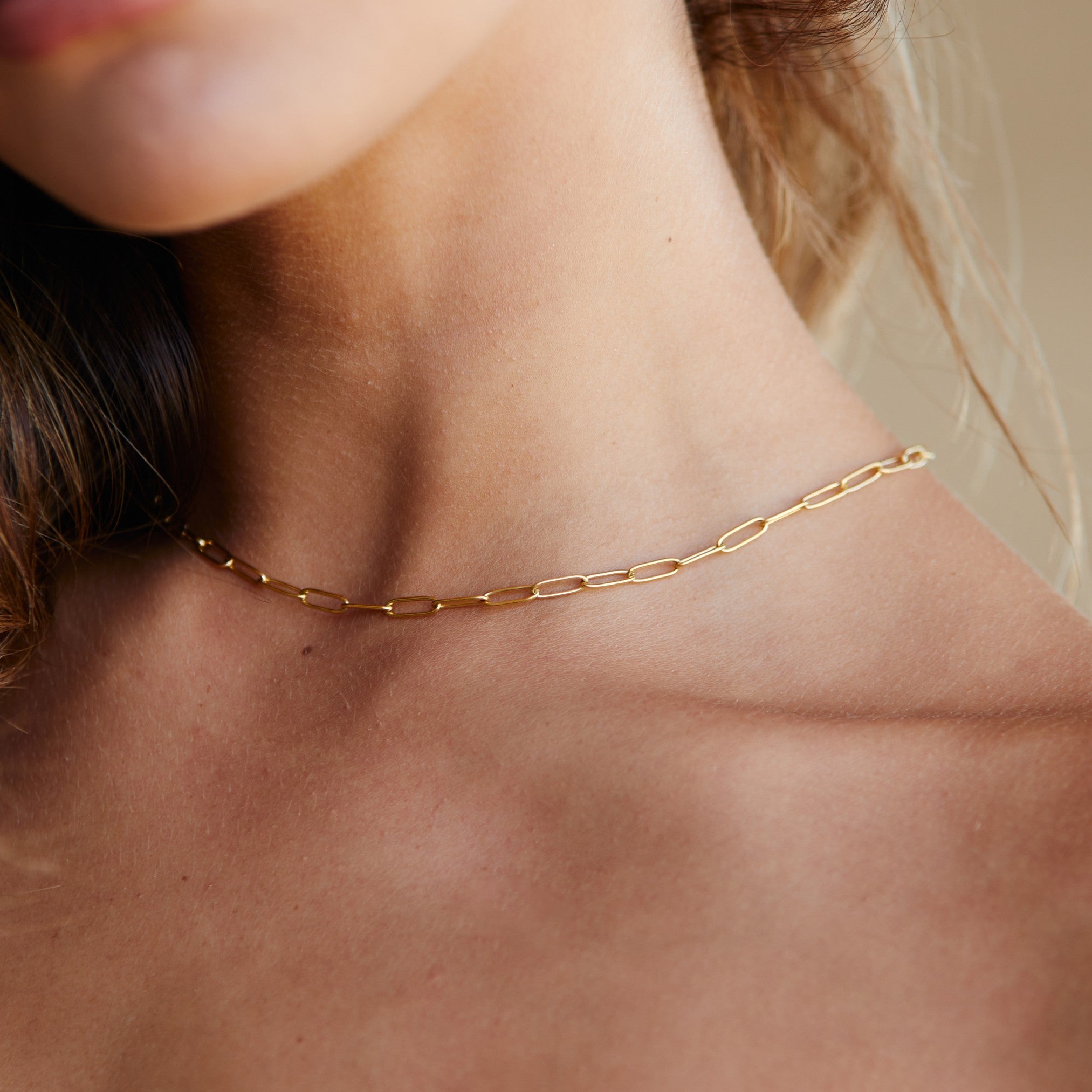 Stylish paper clip choker necklace - Lina