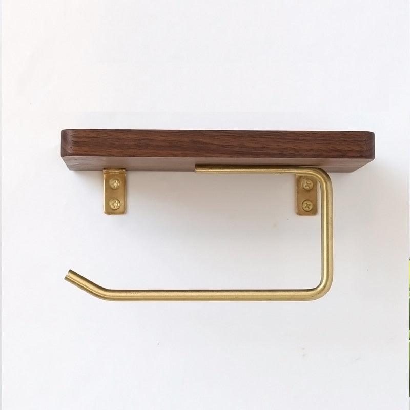 WoodNest - Stylish Wooden Toilet Paper Holder with Storage Space