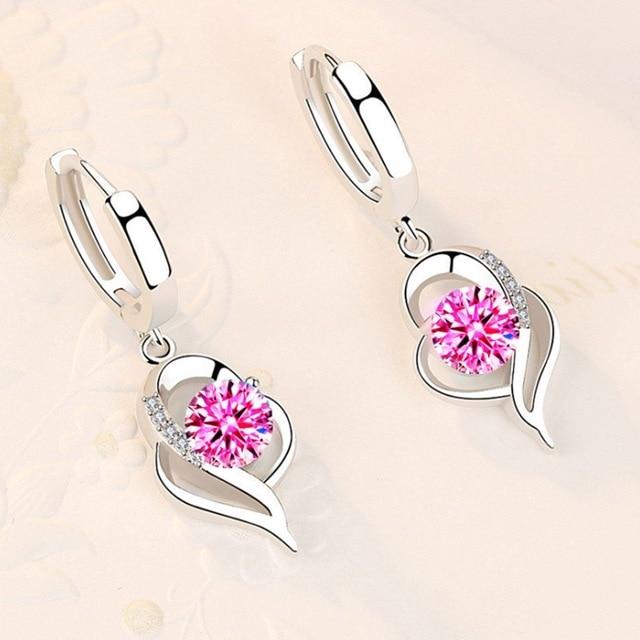 Elegant Silver Earrings with Zircon for Women - Elsa Collection