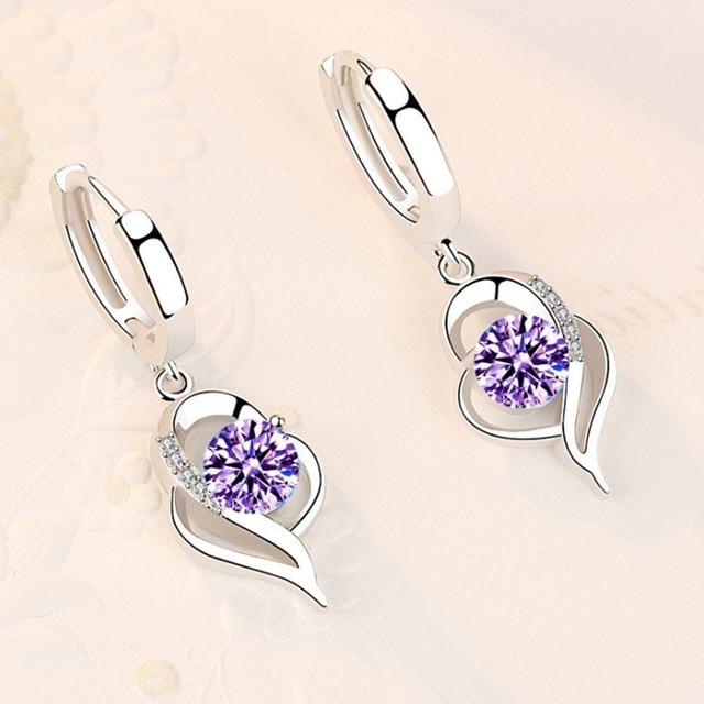 Elegant Silver Earrings with Zircon for Women - Elsa Collection