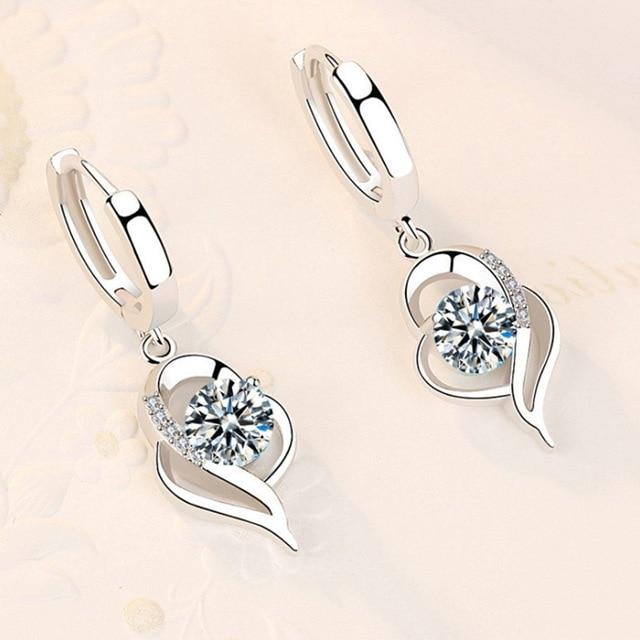 Elegant Silver Earrings with Zircon for Women - Elsa Collection