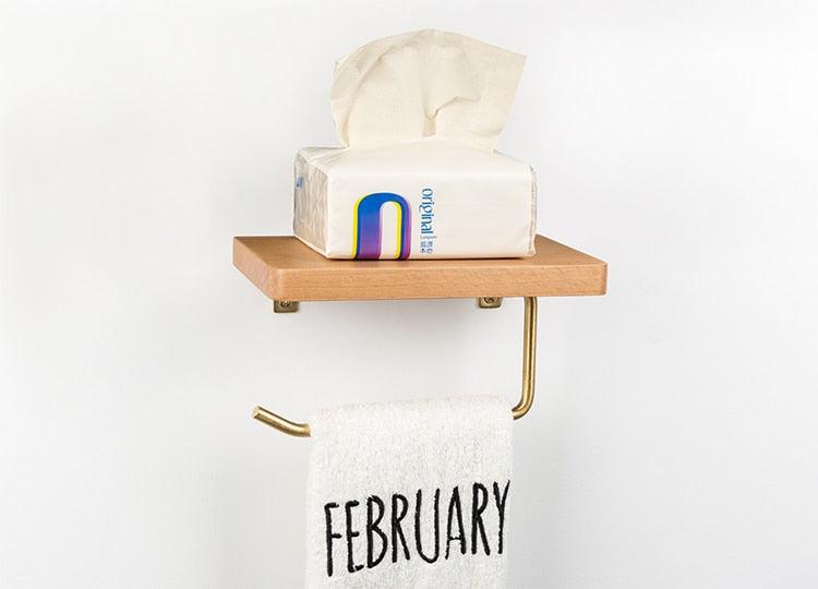 WoodNest - Stylish Wooden Toilet Paper Holder with Storage Space