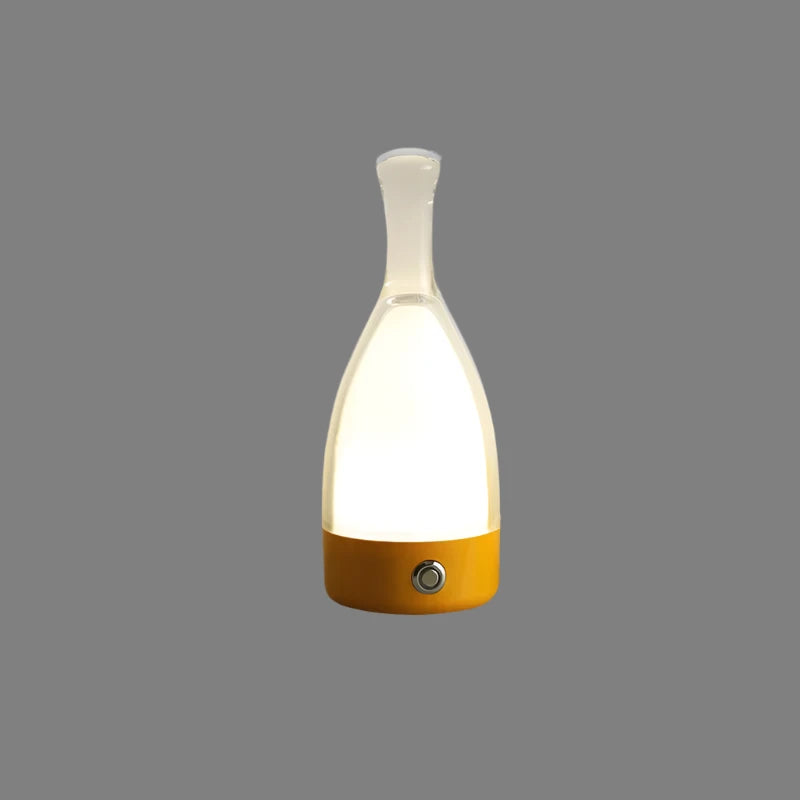 Stylish Wine Bottle Table Lamp - Rechargeable with Dimmable Lighting