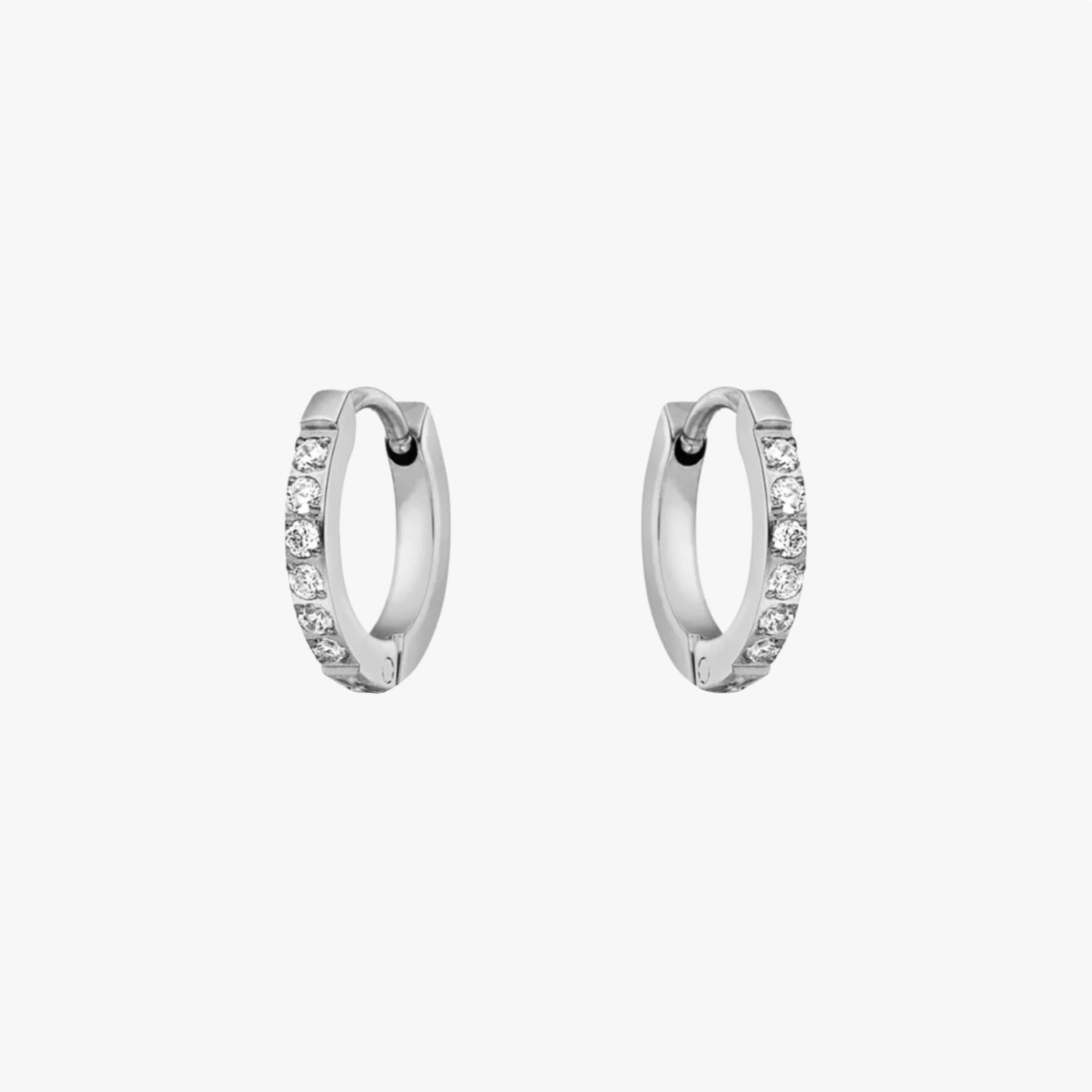 Elegant zirconia small hoop earrings - Amara collection