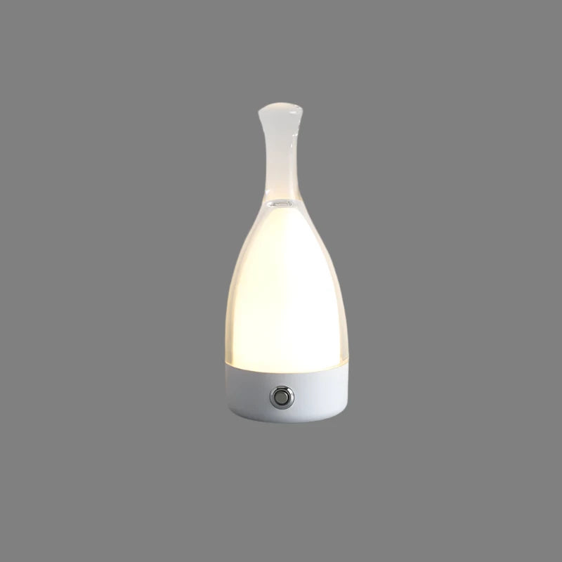 Stylish Wine Bottle Table Lamp - Rechargeable with Dimmable Lighting