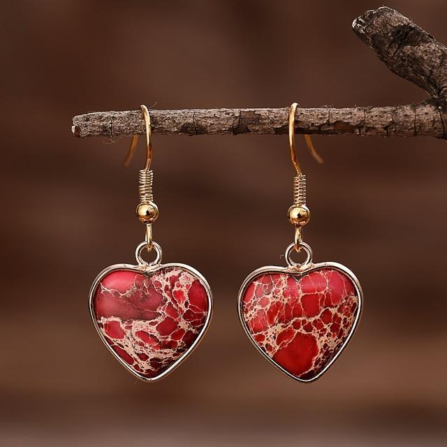 Ruby Essence Earrings – Elegant Sienna Jasper Earrings