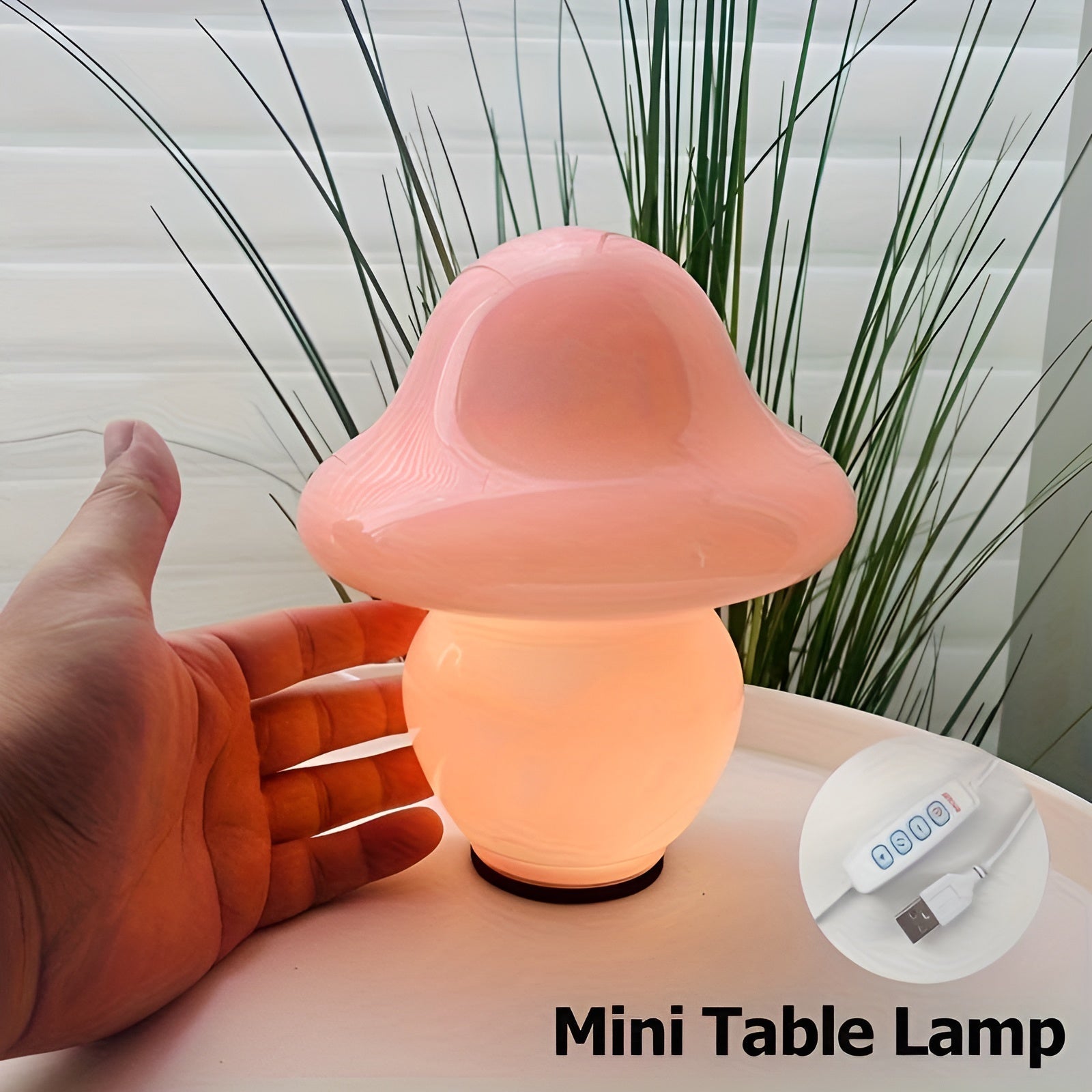 MushroomDream Lamp – Förtrollande Glasbelysning med Svampmotiv