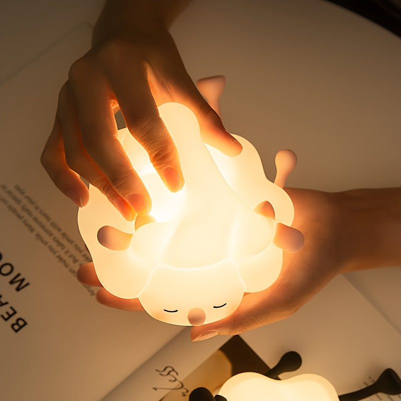 SheepGlow - Rosa LED Nattlampa med USB Laddningsfunktion