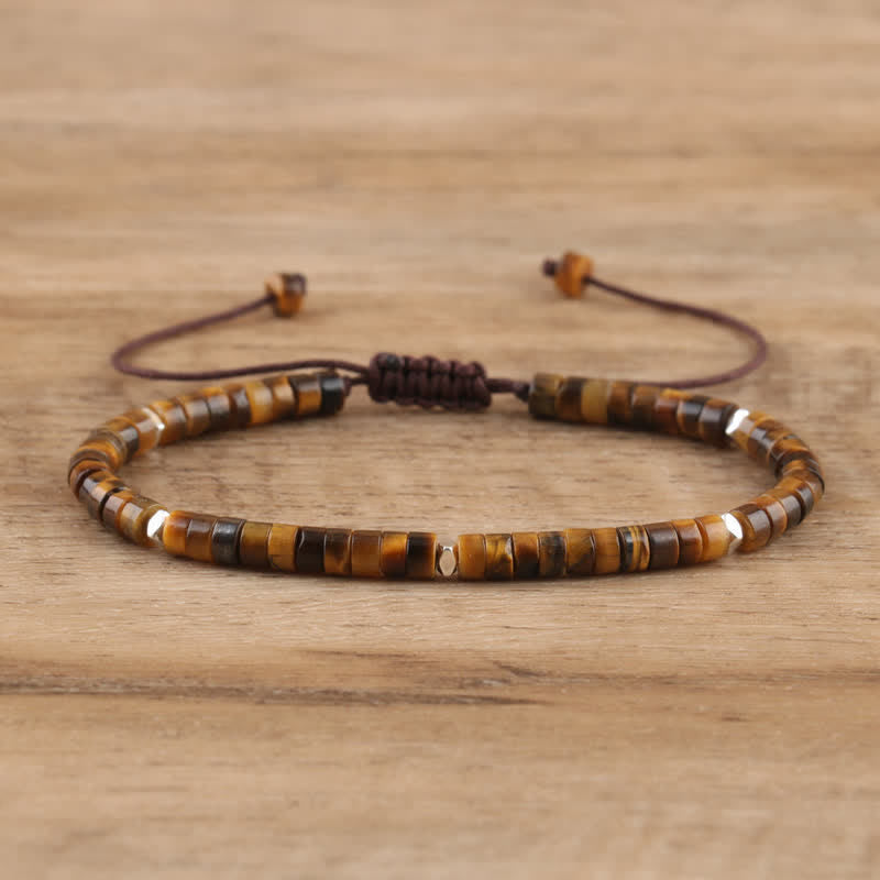 Elegant Braided Bracelet with 2.4 mm Natural Stones - Seraphina Edition 