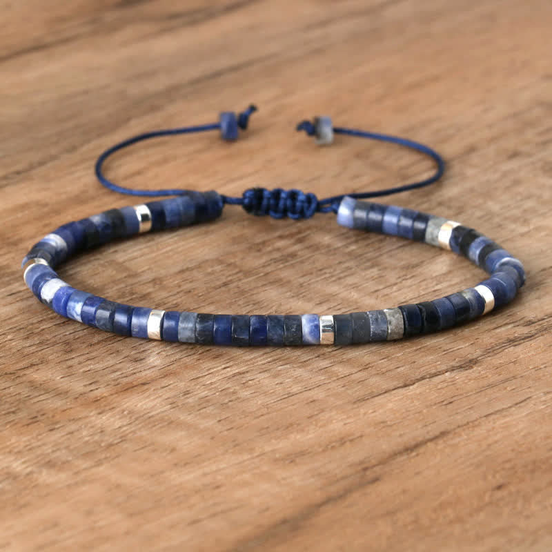 Elegant Braided Bracelet with 2.4 mm Natural Stones - Seraphina Edition 