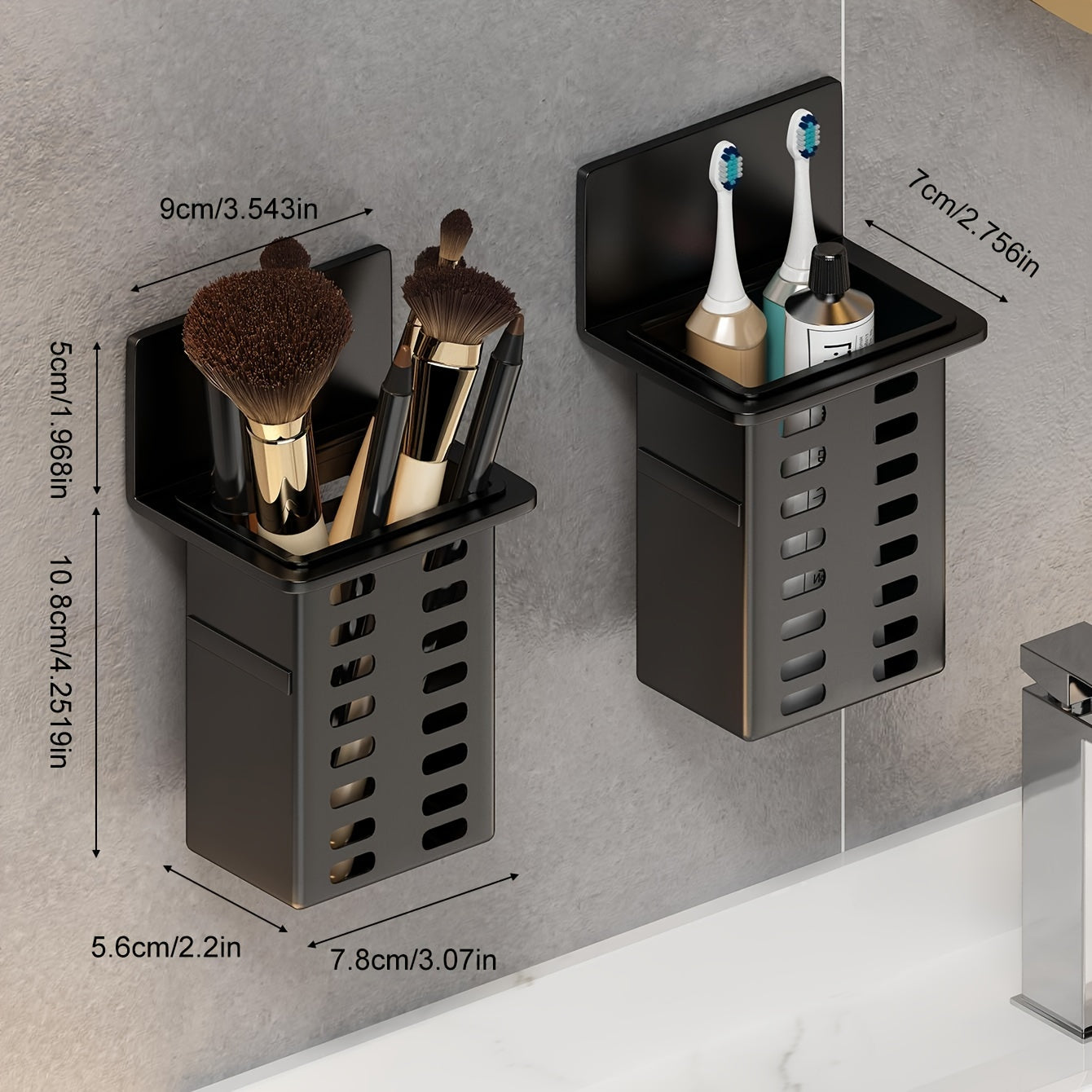 ChicStore - Black Wireless Wall Storage for Beauty Products