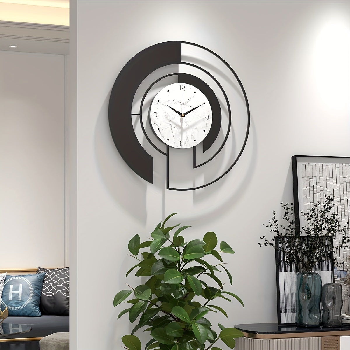 GeoClock - Elegant Black Geometric Alarm Clock