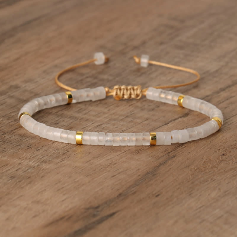 Elegant Braided Bracelet with 2.4 mm Natural Stones - Seraphina Edition 