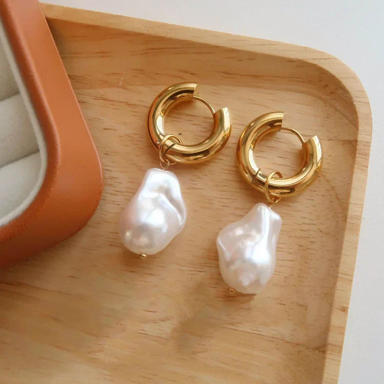 Elegant Baroque Pearl Earrings - Isadora Design