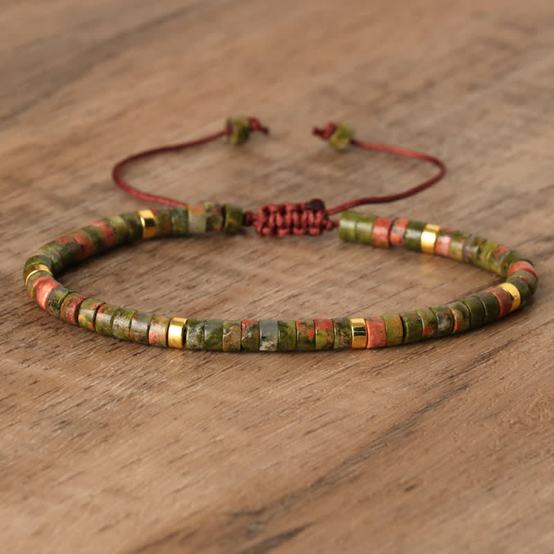 Elegant Braided Bracelet with 2.4 mm Natural Stones - Seraphina Edition 