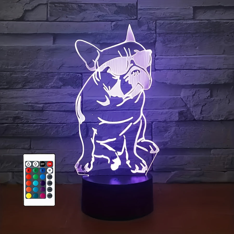 DecoBulldog - 3D French Bulldog Lamp with Colors