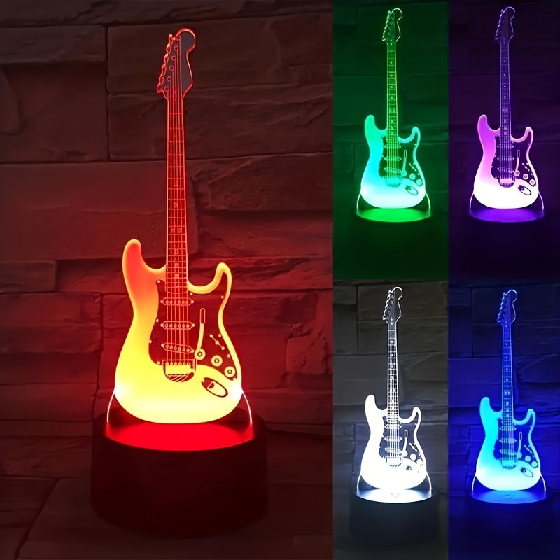 MusicGlow – 3D Guitar Night Light with Color Lighting