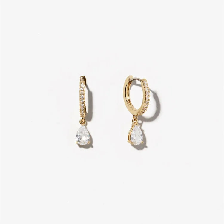 Elegantly handmade 14K gold plated earrings with sparkling zirconia - Valerie Collection