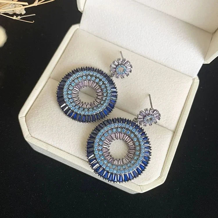 Elegant Silver Earrings with Evil Eye - Layla Collection