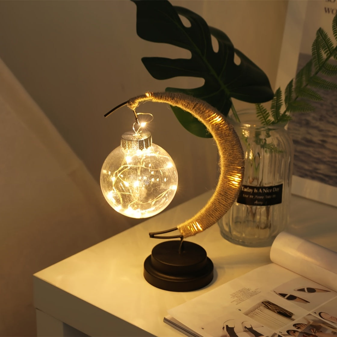 MoonGlow Lamp - Stilig Smidesjärn LED Bordslampa