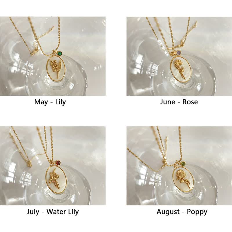 Aurora Birthstone and Birth Flower Necklace – A Personal Jewelry for My Loved Ones