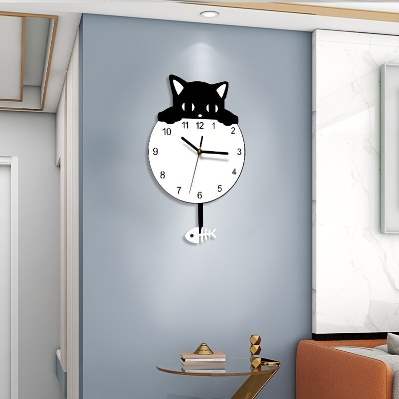 SwingCat Clock - Modern Cat Wall Clock in Cartoon Style