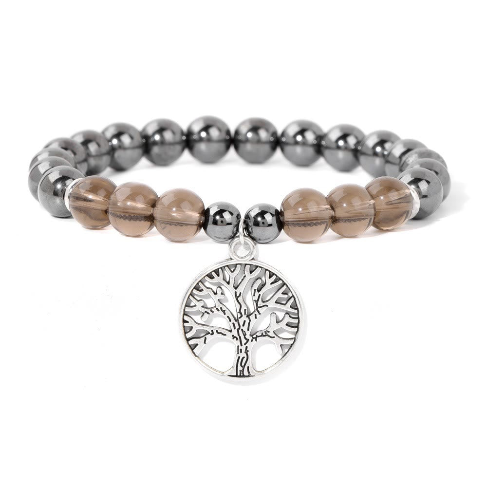 Elegant Mila Bracelet with Natural Crystals and Tree of Life Design 
