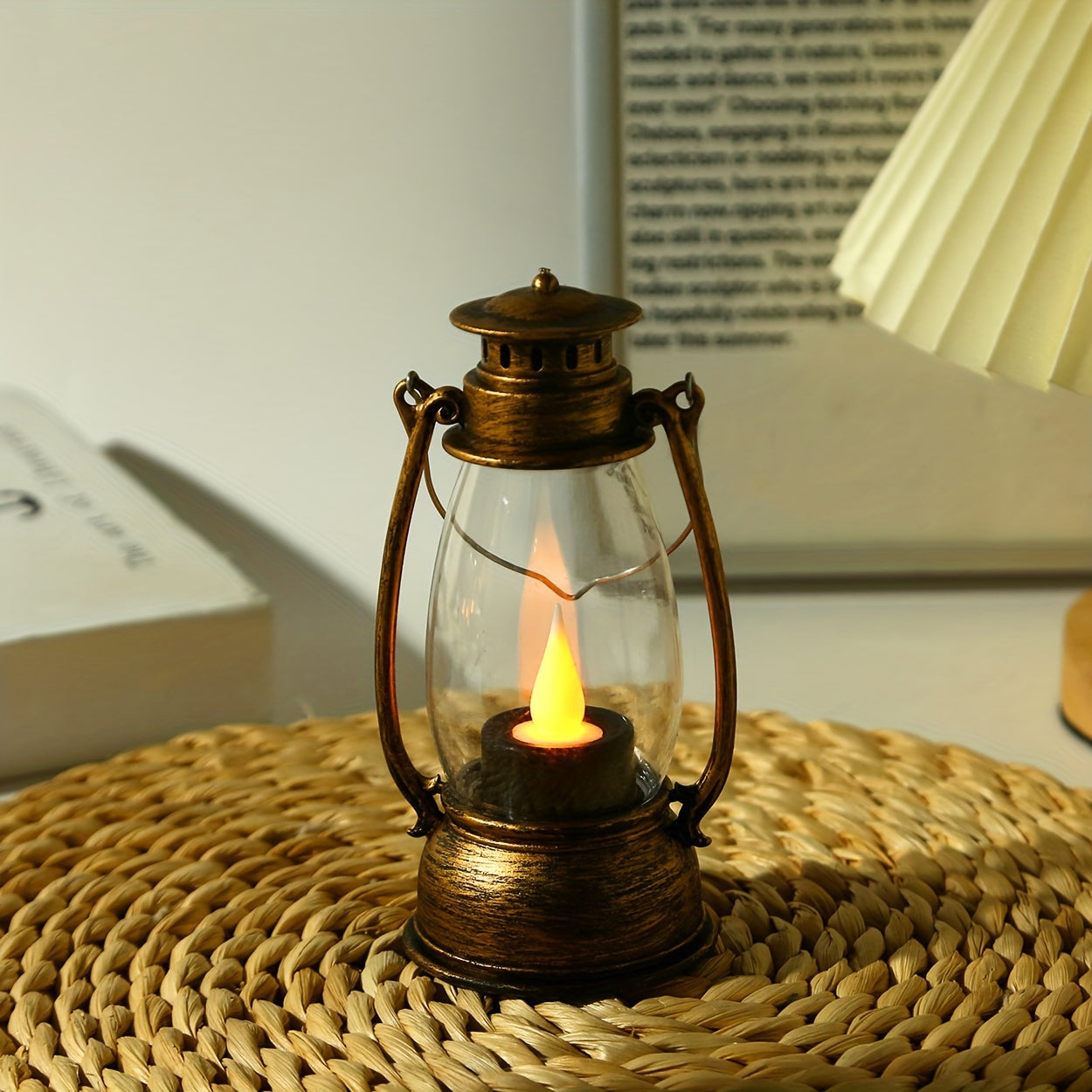 NostalgiskGlöd - LED Kerosinlampa med Gul Flamme