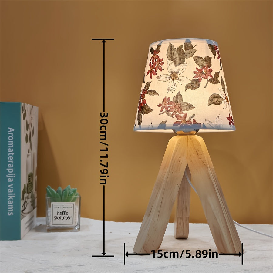 FloralGlow Lamp - Elegant LED Table Lamp with Wood