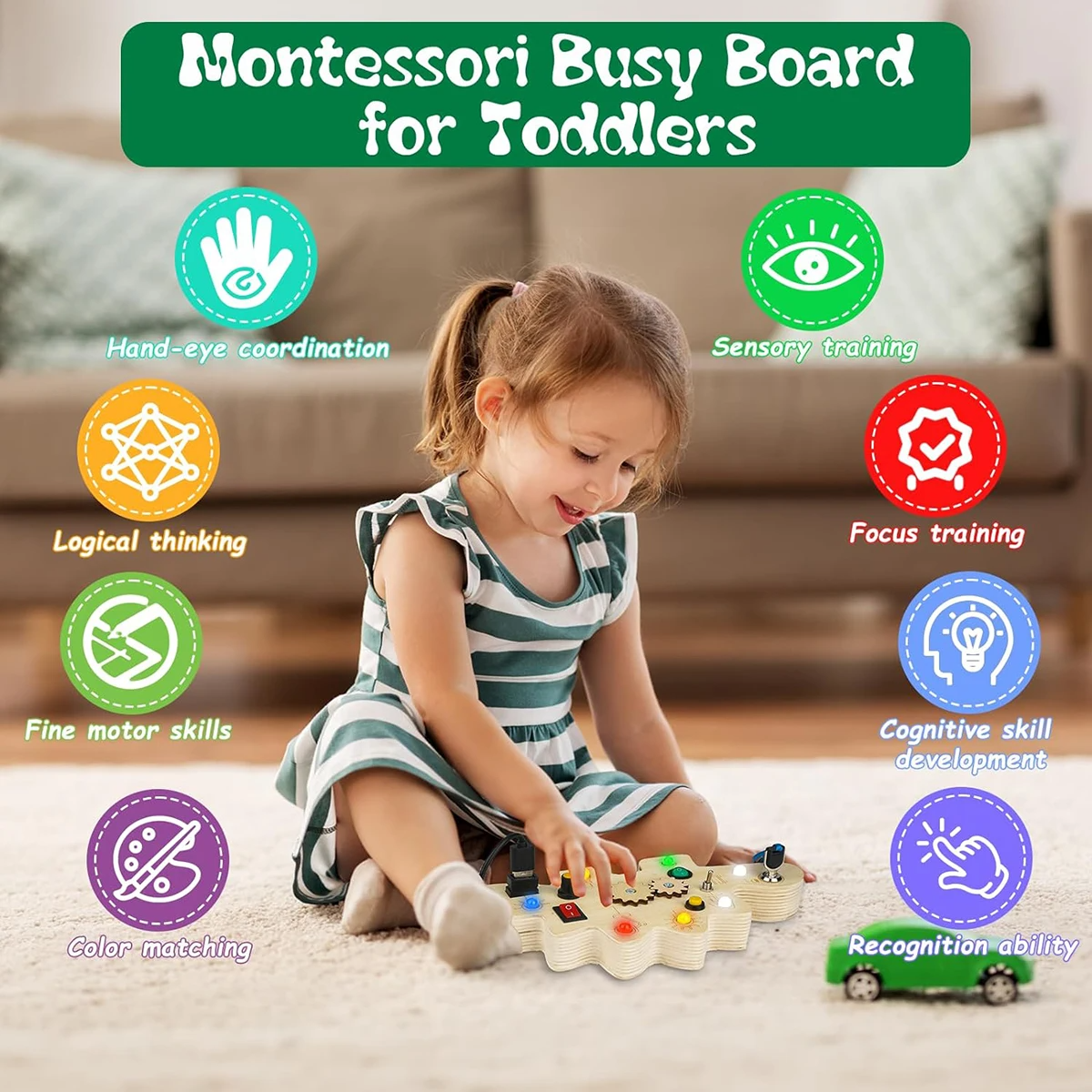 Creative Dino Dot Board &amp; Activity Board - For Toddlers 2-4 Years