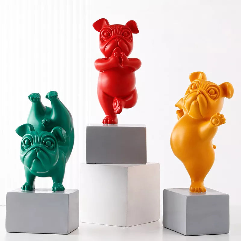 HappyPup Bulldog Sculptures - Playful Home Decor