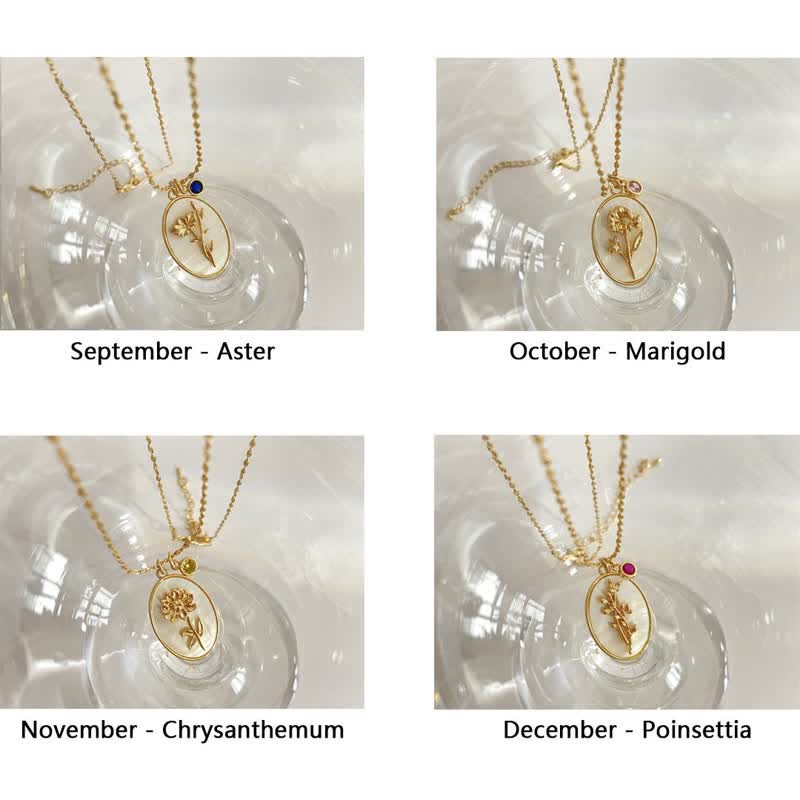 Aurora Birthstone and Birth Flower Necklace – A Personal Jewelry for My Loved Ones