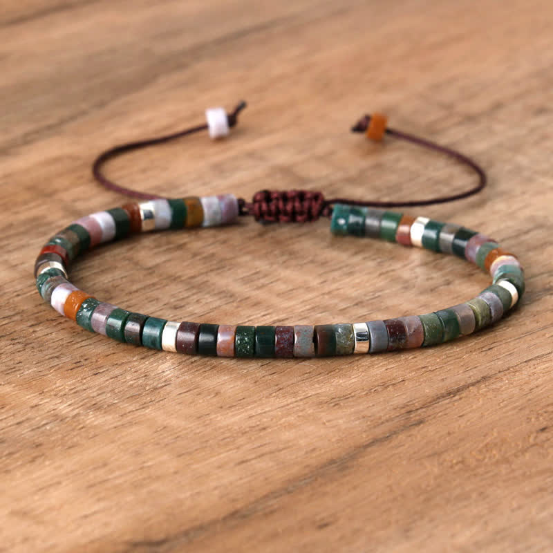 Elegant Braided Bracelet with 2.4 mm Natural Stones - Seraphina Edition 
