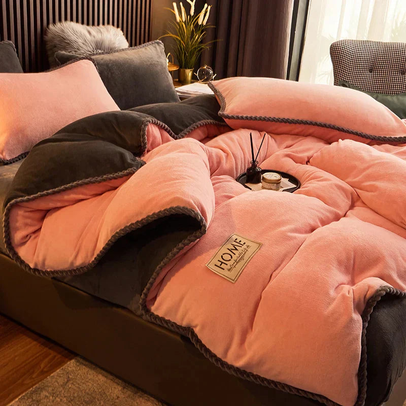 PlushHaven Luxe Sammet Påslakan Set – Kingsize Värme & Komfort