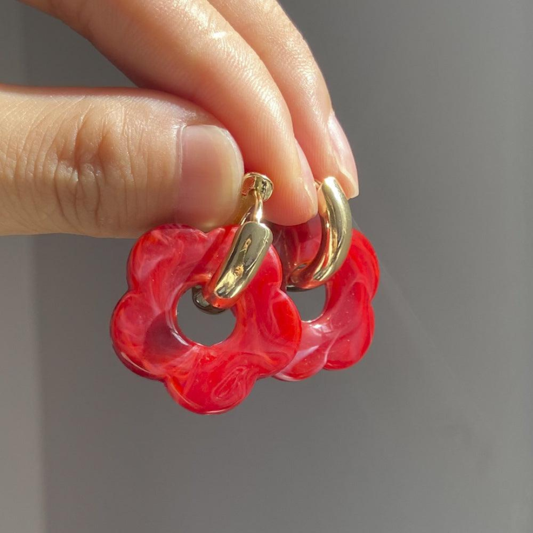 Valeria Earrings – Elegant Golden Floral Designs