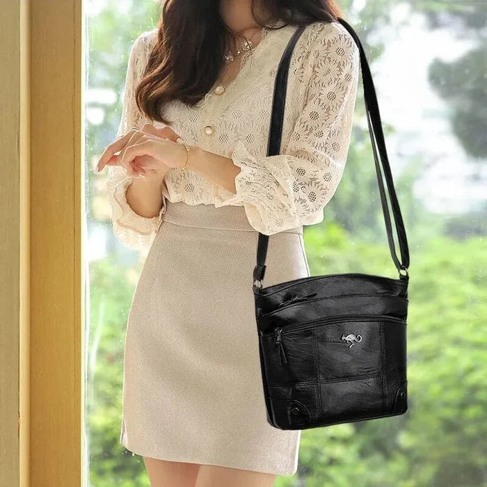 LuxuryCarry - Elegant Leather Shoulder Bag with Spacious Design