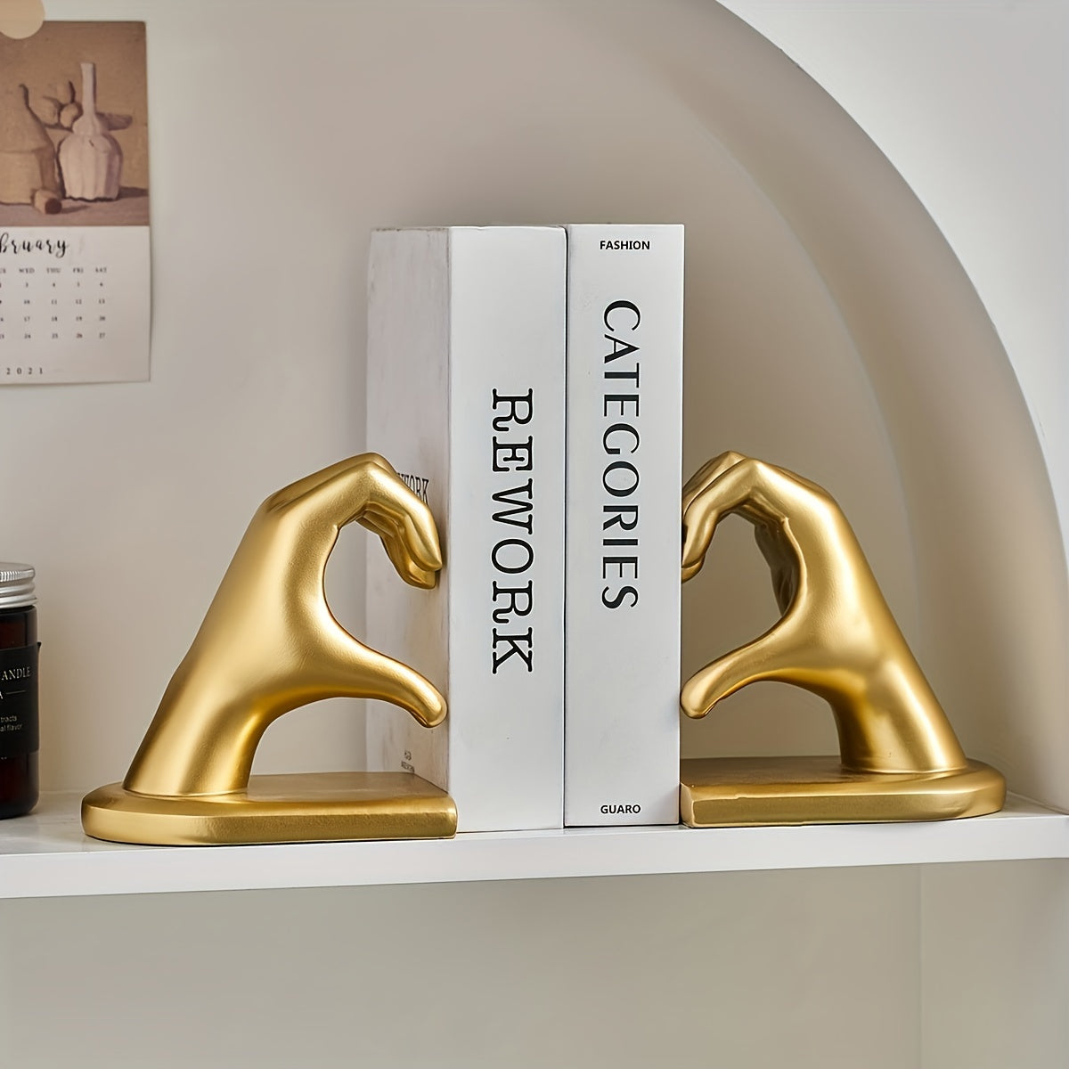 GoldenHeart – Luxury Bookends Set of 2
