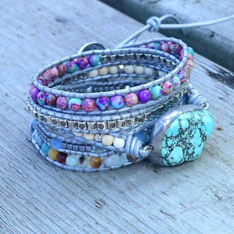 Selina Bracelet - Turquoise Wrap Bracelet for Healing &amp; Protection