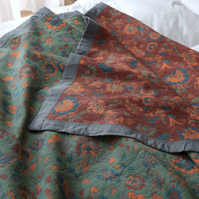Gothel™ Retro Blommig Pläd – Lyxig Vintage Känsla