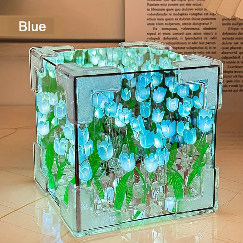 TulipGlow - Elegant Tulip LED Night Light with Mirror