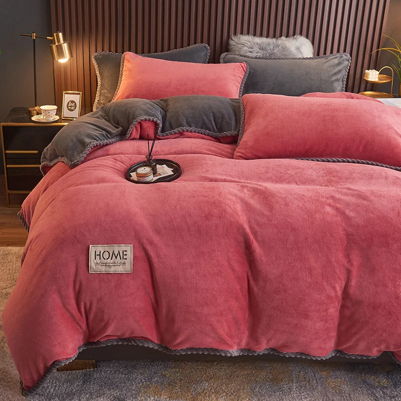 PlushHaven Luxe Sammet Påslakan Set – Kingsize Värme & Komfort
