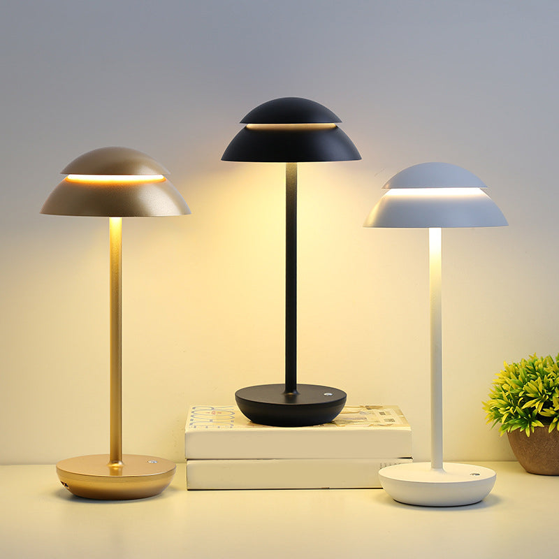 Aurelia Noire - Rechargeable Wireless Table Lamp with Built-in LED Lighting and Battery