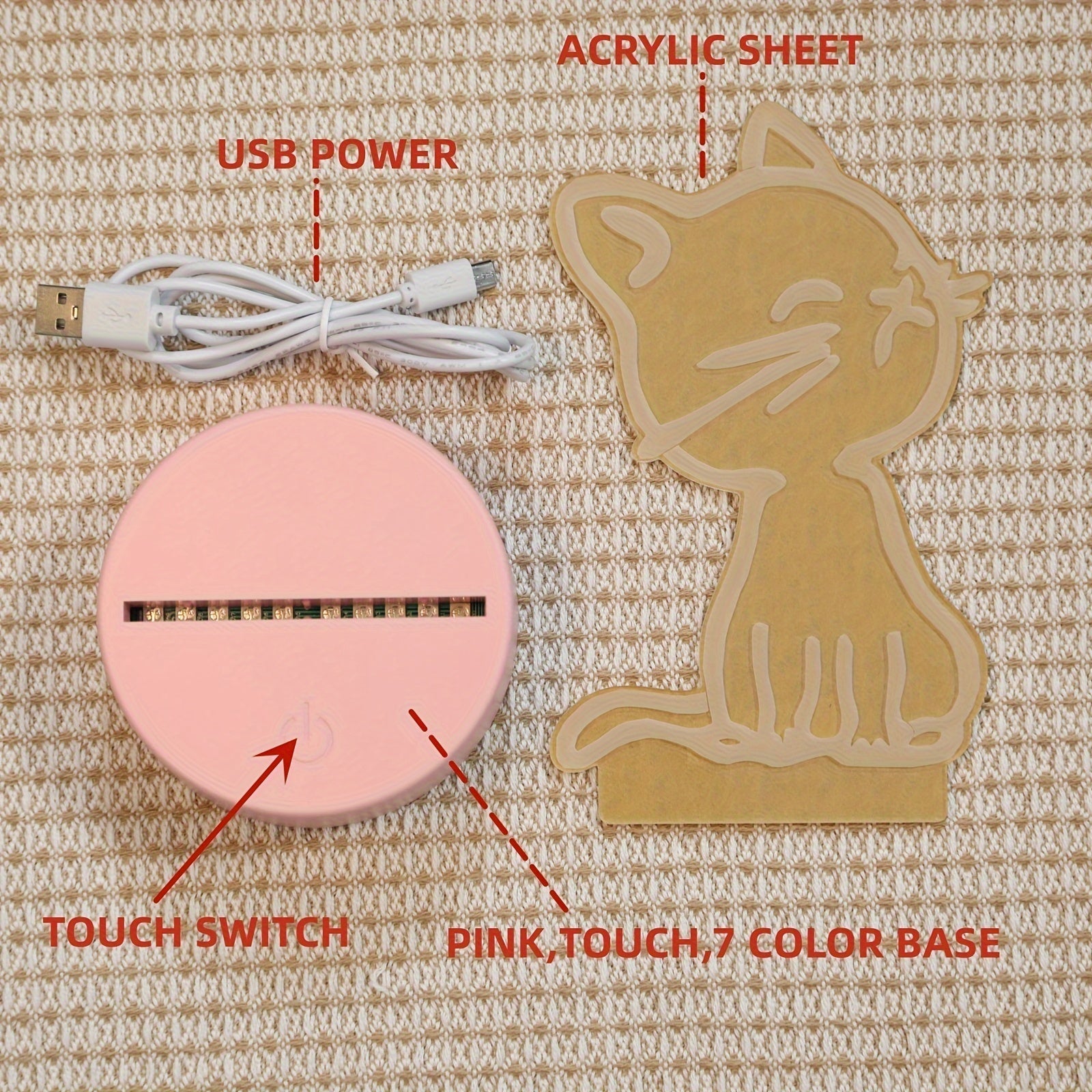 GlowPaw - 3D Touch Night Light for Cats