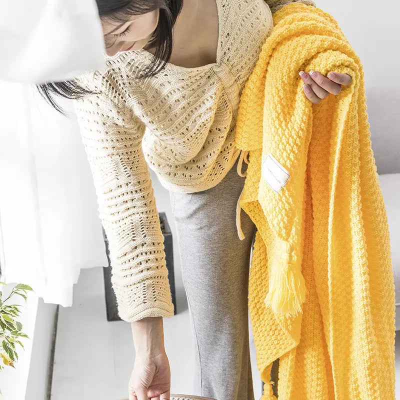 NordicCozy – Handvävd Ullfilt med Franj