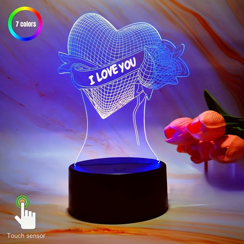 GlowCraft Lamp - 3D LED Illusion with Touch and 7 Colors