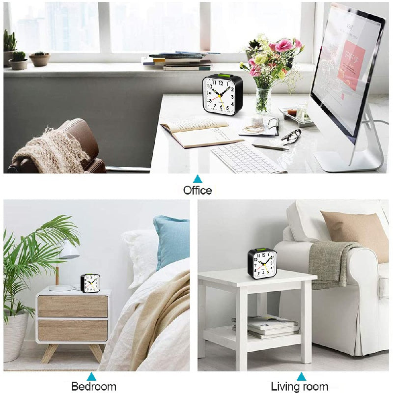 SilentGlow Clock – Minimalist Analog Alarm Clock with Snooze