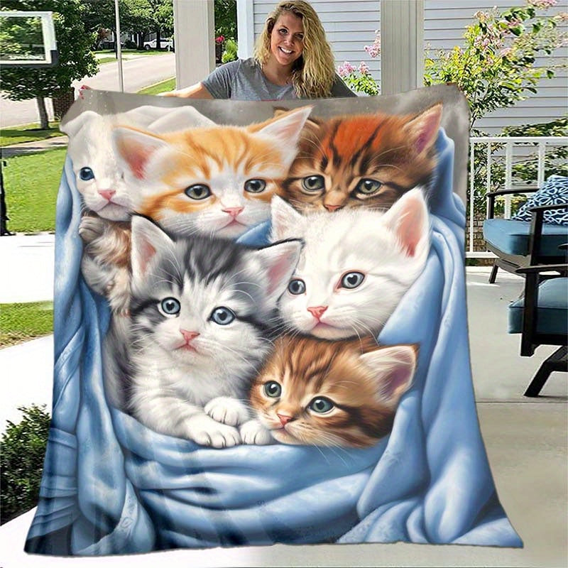 FluffyCat – Soft Flannel Blankets with Cat Print