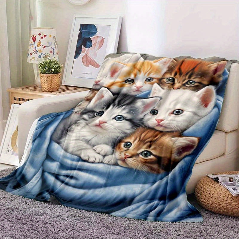 FluffyCat – Soft Flannel Blankets with Cat Print