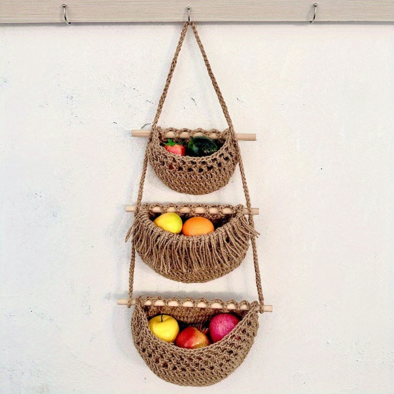 BohoCharm – Tri-fold Hemp Storage Bag for Vegetables and Fruit